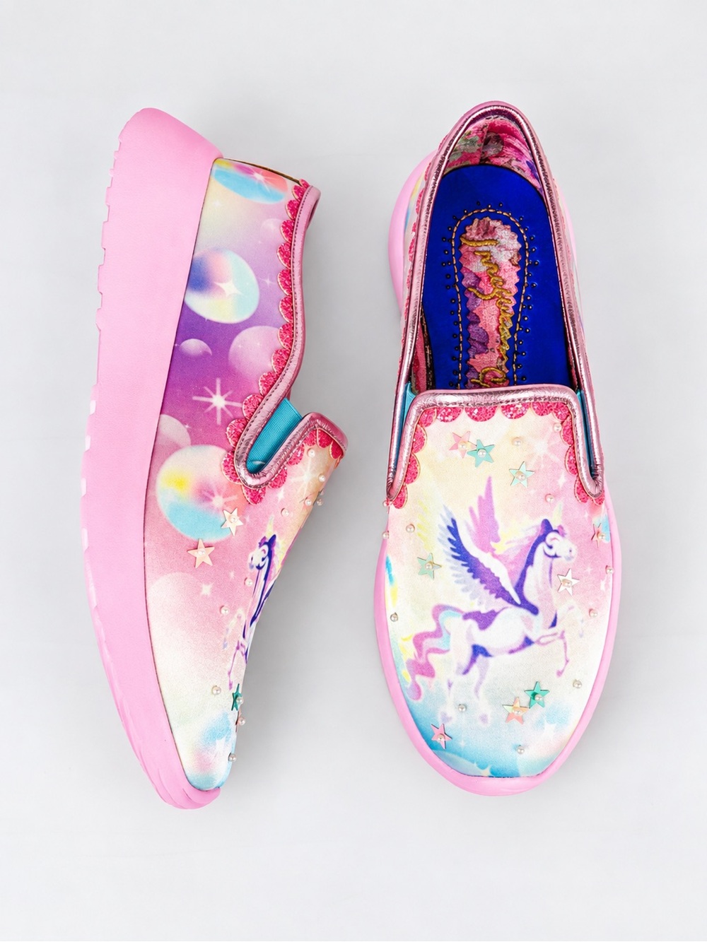 Irregular Choice Peggles Unicorn Slip Ons | NIB | Pastel Fantasy Sneakers
